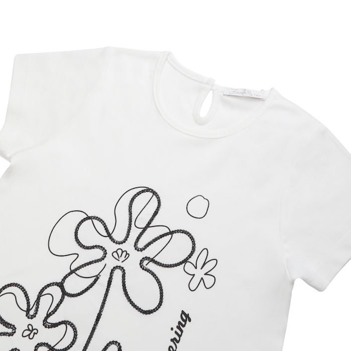 تی شرت آستین کوتاه دخترانه فیورلا مدل گل نرگس 44018 -  - 2