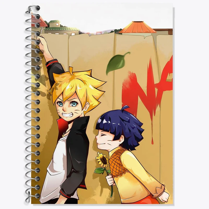 دفتر زبان 50 برگ خندالو مدل سه خط طرح انیمه بوروتو Boruto کد 13142