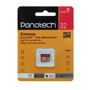 کارت حافظه microsd پاناتک مدل extreme-uhs-1 کلاس class 10 سرعت 100 مگابایت بر ثانیه ظرفیت 32 گیگابایت