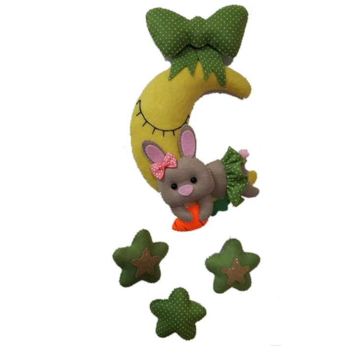 آویز تخت کودک مدل ماه و خرگوش