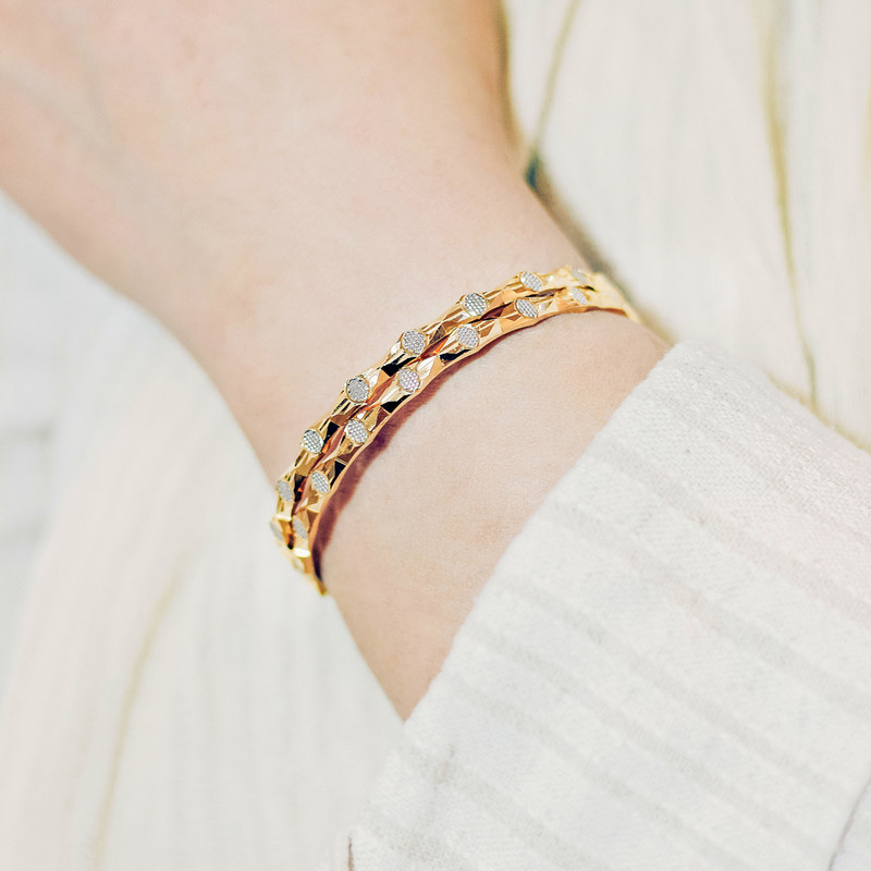 النگو طلا 18 عیار زنانه مدل عقیق سایز 3