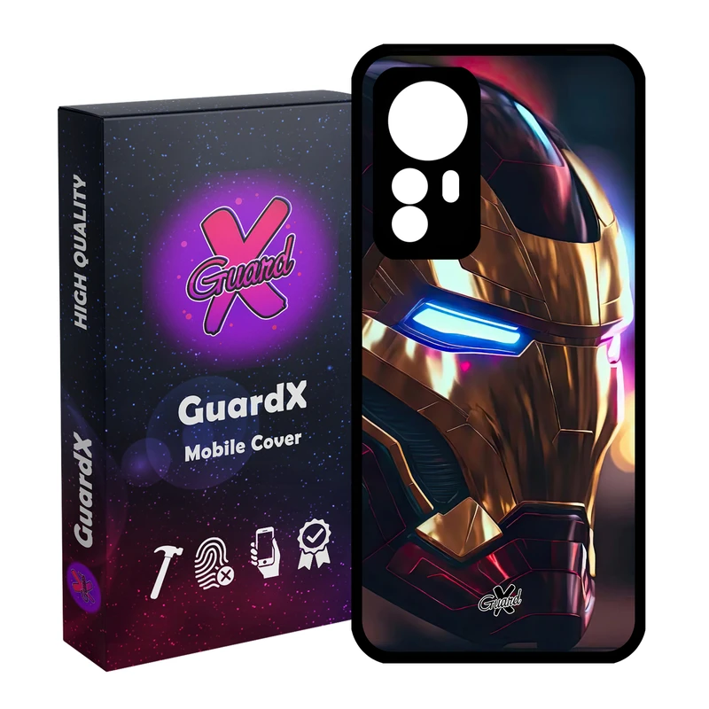 کاور گارد ایکس طرح Iron Man مدل Glass10604 مناسب برای گوشی موبایل شیائومی Redmi Note 12S
