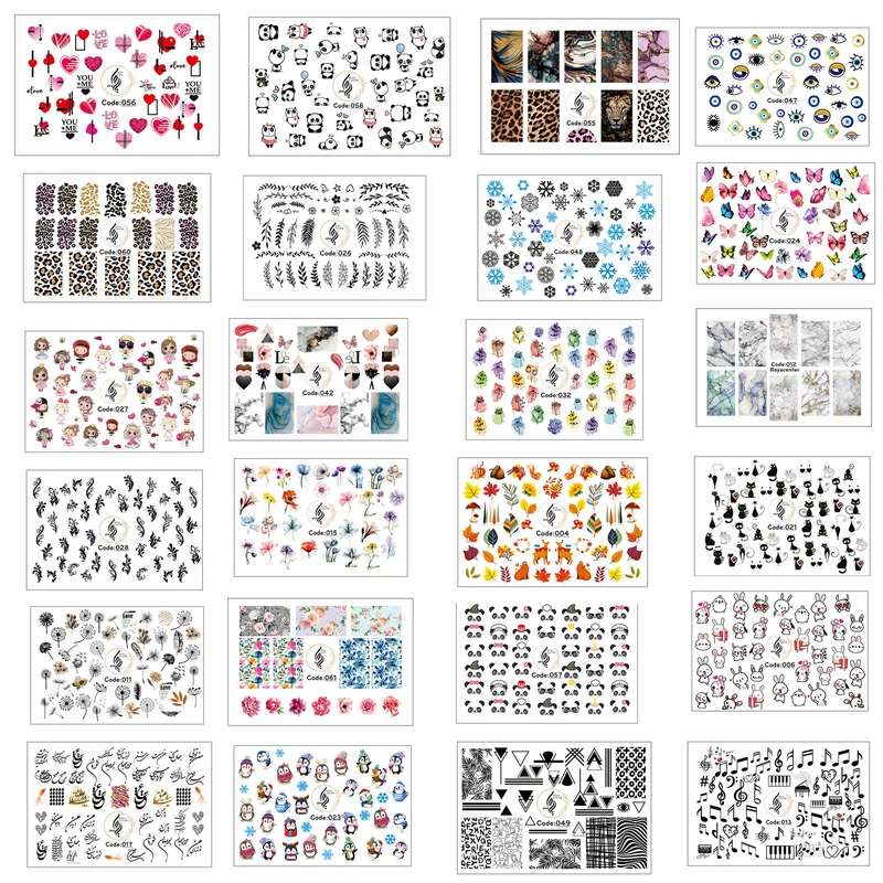 برچسب لنز ناخن رویا سنتر مدل w24.1 مجموعه 24 عددی