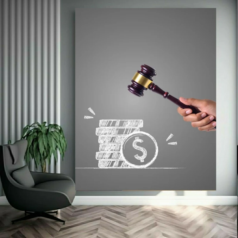  تابلو بوم طرح مخمل سکه مدل قانون کد GR1943