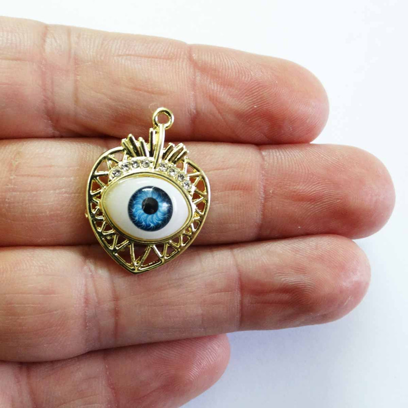 آویز گردنبند زنانه مدل قلب چشم دار زیبا کد AG 1009