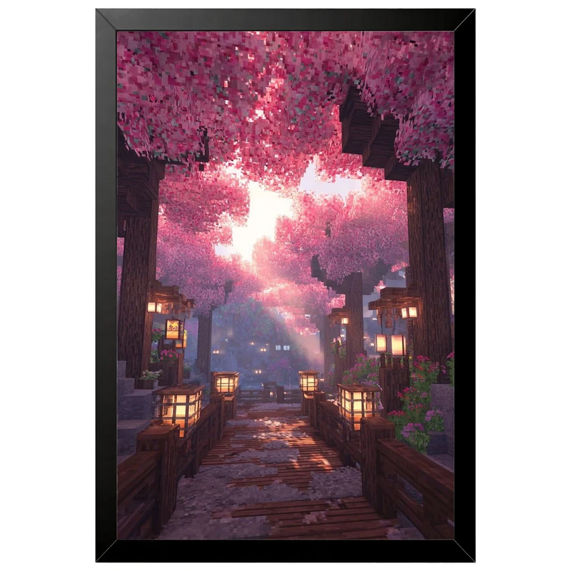 تابلو بکلیت طرح گیمینگ ماینکرفت Minecraft مدل B-po2329 فریم مشکی