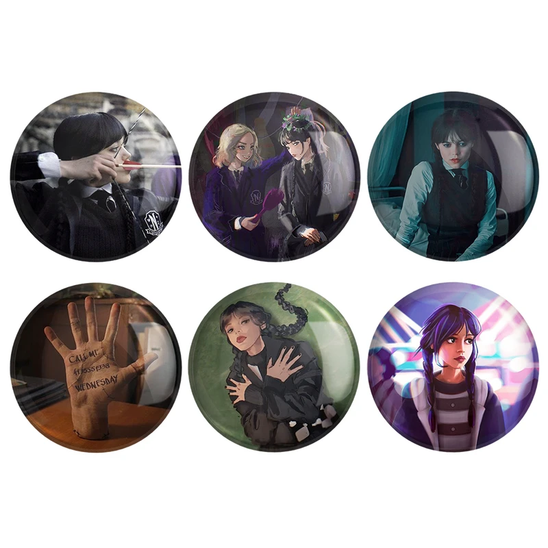 مگنت خندالو طرح سریال ونزدی Wednesday کد 1608A مجموعه 6 عددی