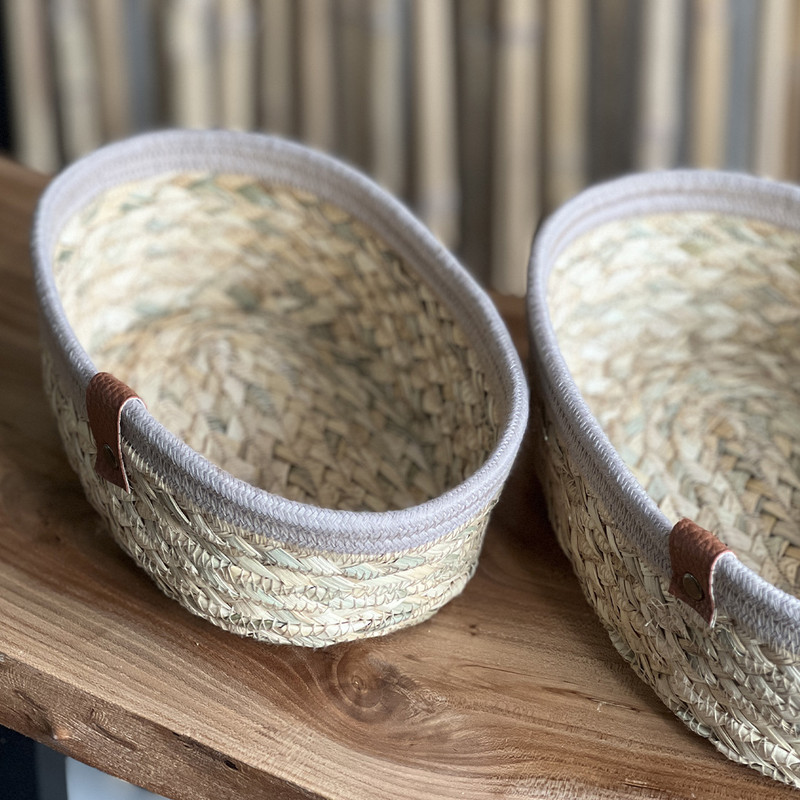 سبد نان و سبزی مدل بیضی مجموعه 3 عددی