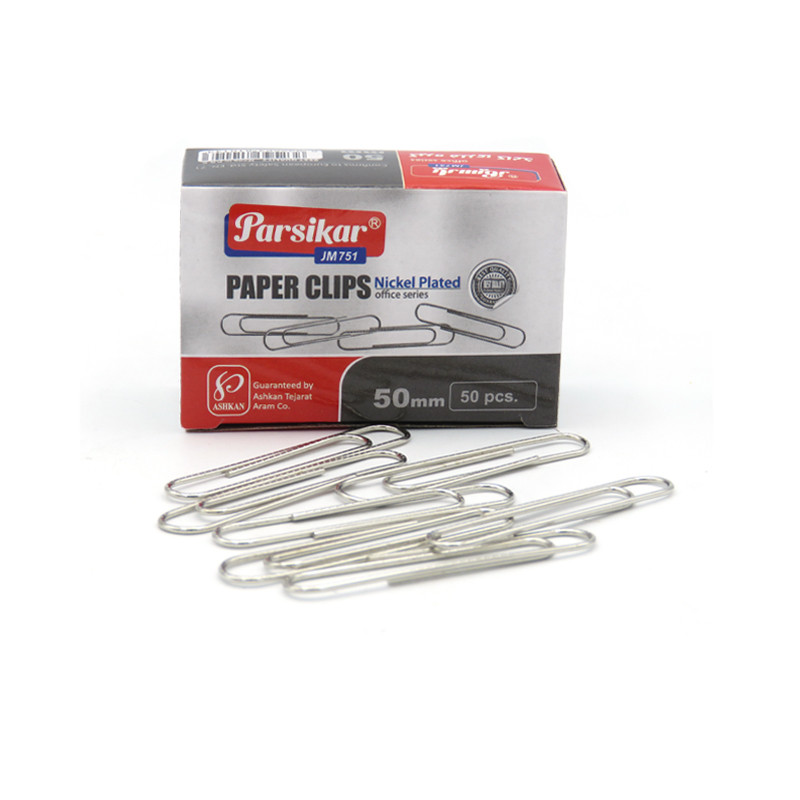 گیره کاغذ پارسیکار مدل JM751-50MM بسته 100 عددی