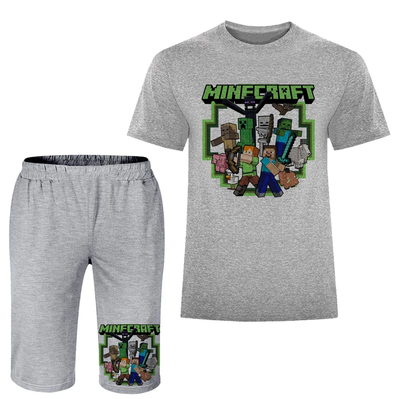 ست تی شرت و شلوارک مردانه مدل ماینکرفت A214