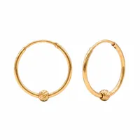 گوشواره حلقه&zwnj;ای طلا کم اجرت  18 عیار زنانه ناریا مدل البرناردو کد T-24-1