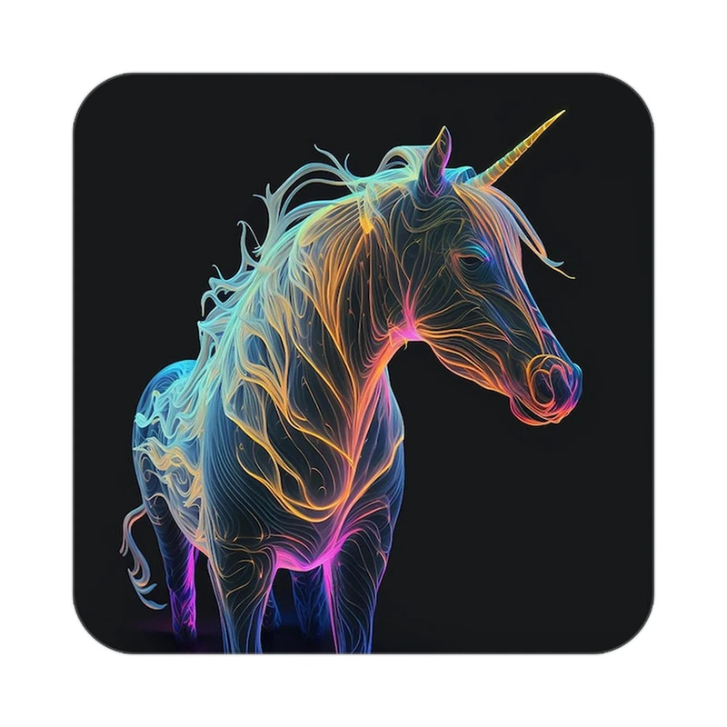 زیر لیوانی کاکتی طرح اسب تک شاخ و یونیکورن مدل mp32486