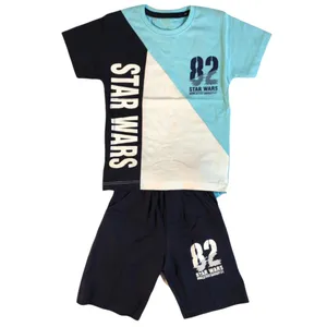 ست تی شرت و شلوارک پسرانه مدل B104b