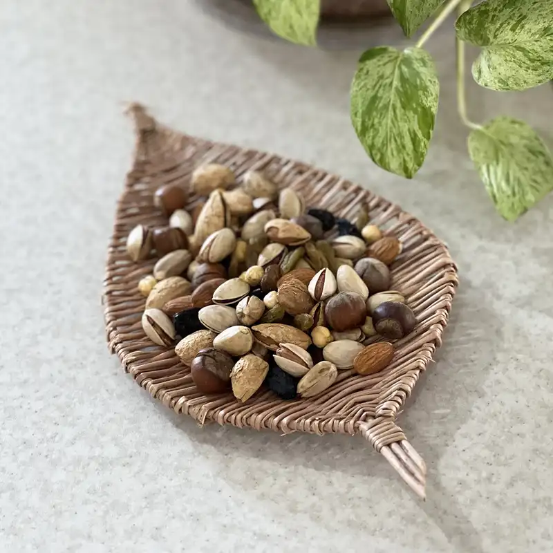 ظرف حصیری مدل مروار طرح برگ کد 03 مجموعه 2 عددی