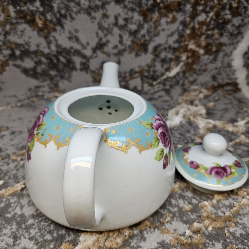 قوری منوچهر چینی مدل گلدار کد 912