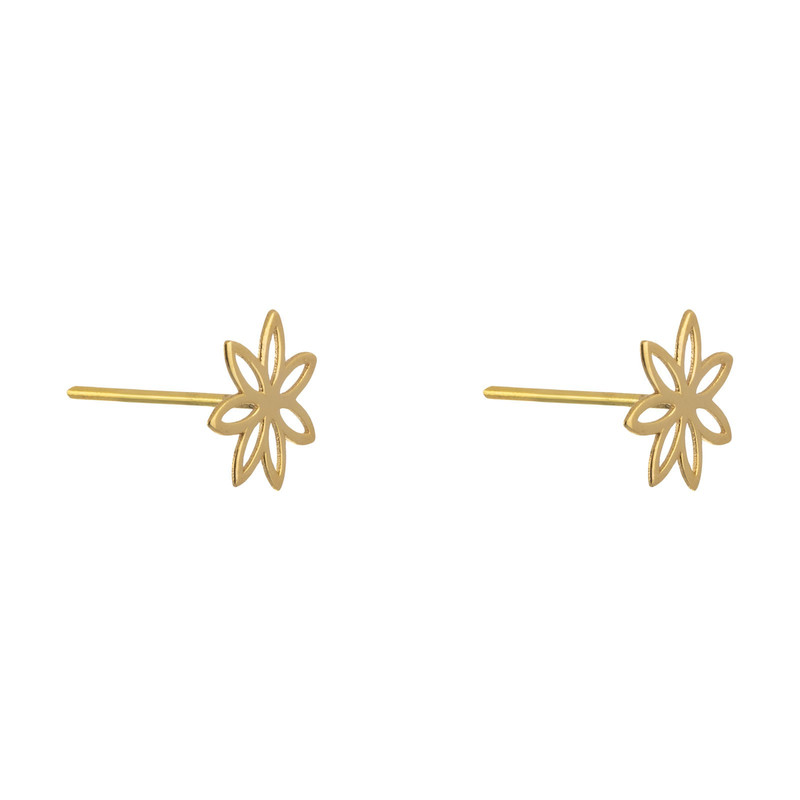 گوشواره طلا 18 عیار زنانه قیراط طرح گل کد GH4794 - 3