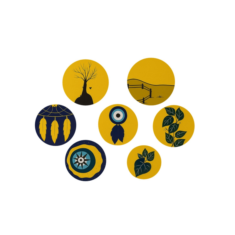 بشقاب دیوارکوب سفالی کد ۲۳ مجموعه ۷ عددی