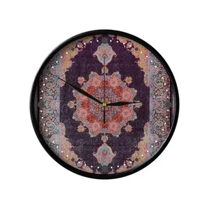 ساعت دیواری مدوپد طرح فرش قم لچک و ترنج مدل C-Ghom039