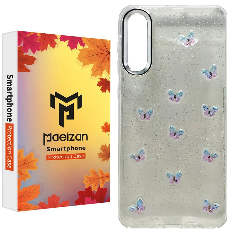 کاور پاییزان مدل پروانه شاینی طرح لاکچری مناسب برای گوشی موبایل سامسونگ Galaxy A50 / A50s / A30s