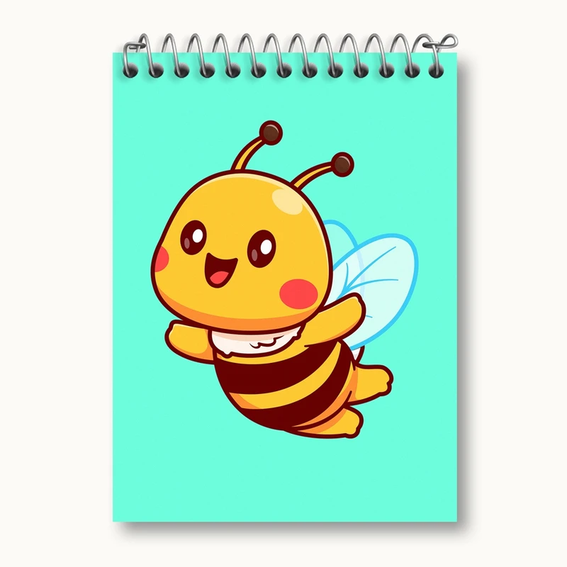 دفتر یادداشت 50 برگ خندالو مدل حیوانات بامزه زنبور کد 29687