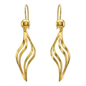 گوشواره آویز طلا 18 عیار زنانه طلای کامک مدل برگ 01