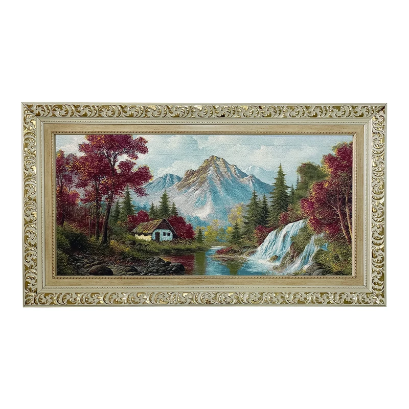 تابلو فرش ماشینی طرح دستبافت مدل کوهستان کد 8249