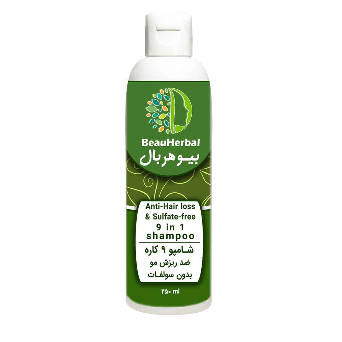 شامپو تقویت کننده و ضد ریزش مو بیوهربال مدل 9 کاره حجم 250 میلی لیتر