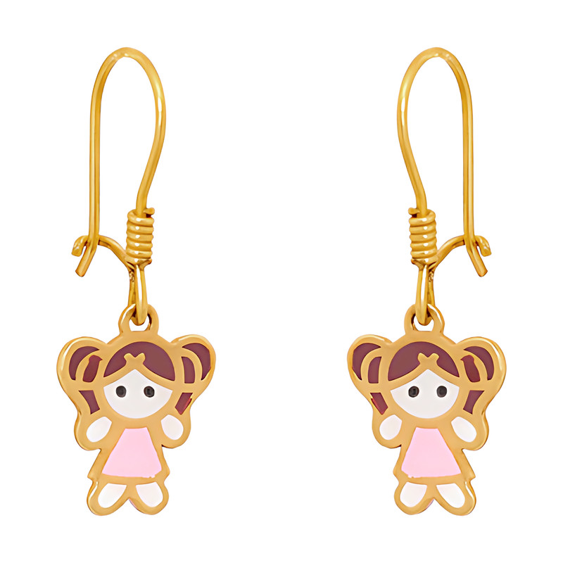 گوشواره طلا 18 عیار دخترانه هور گالری مدل AKE123 گوشواره طلا 18 عیار دخترانه هور گالری مدل AKE123