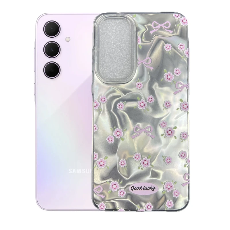 کاور طرح گل و پاپیون مناسب برای گوشی موبایل سامسونگ Galaxy A35