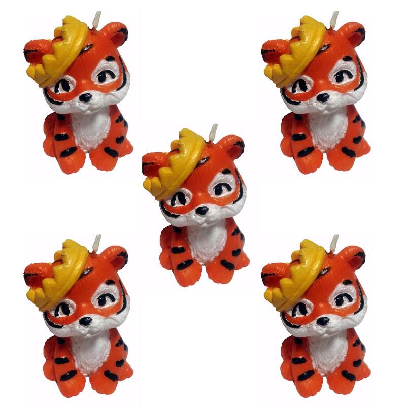 شمع مدل ببر شاه بسته 5 عددی