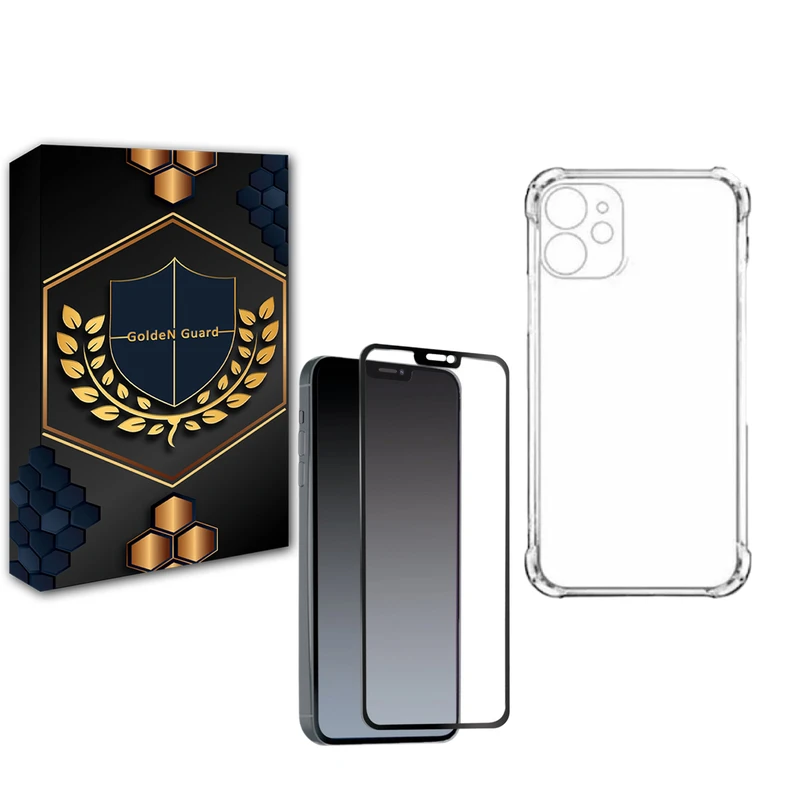 کاور گلدن گارد مدل کپسولی مناسب برای گوشی موبایل اپل Iphone 11 به همراه محافظ صفحه نمایش شیشه ای