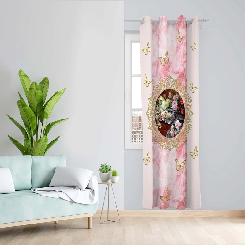 پرده طرح قاب مدل مخمل پانچی کد 1797 z سایز 140x200 سانتی متر