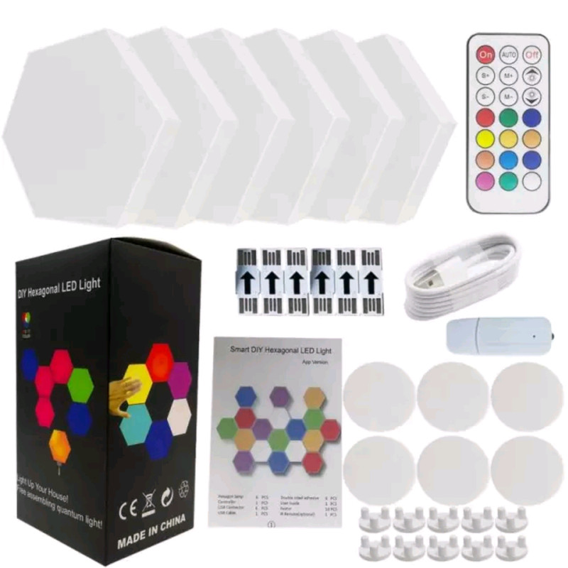 چراغ تزئینی مدل بلوتوثی طرح RGB بسته 6 عددی