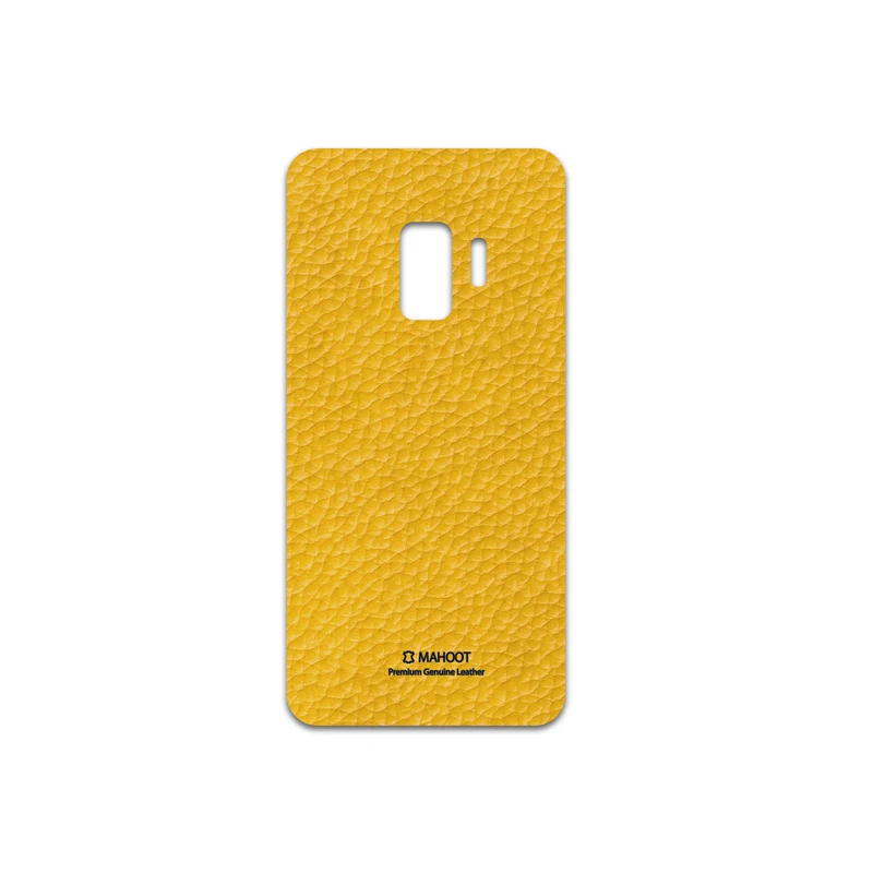 برچسب پوششی ماهوت مدل Mustard-Leather مناسب برای گوشی موبایل سامسونگ Galaxy S9