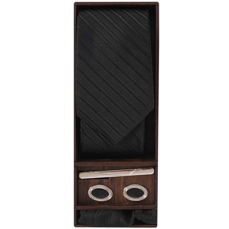 ست کراوات و گیره کراوات و دستمال جیب و دکمه سردست مردانه مدل PJ-107396