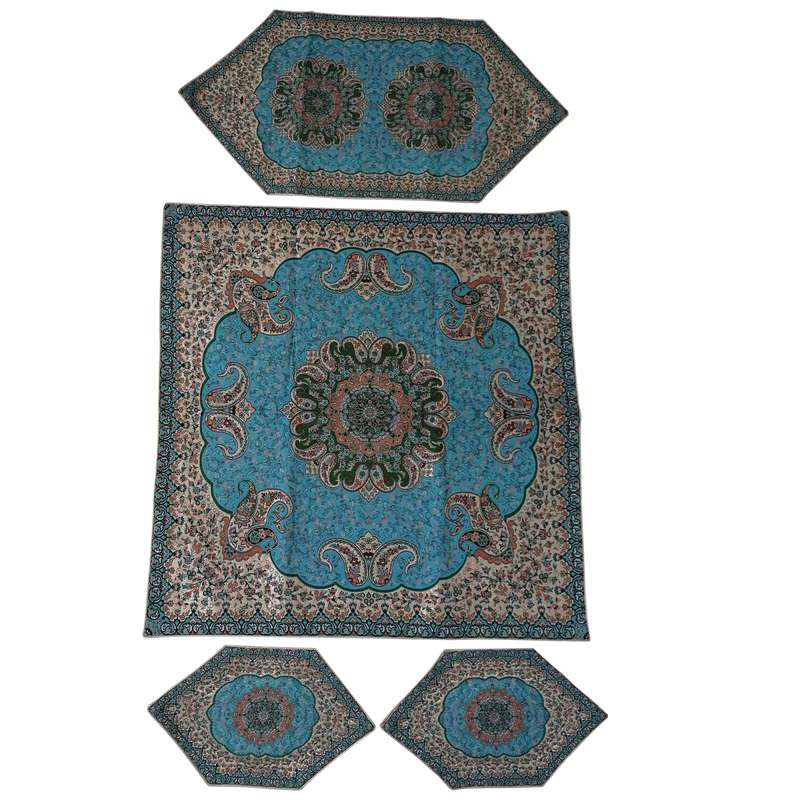 ست 4 تکه رومیزی ترمه مدل ترنج