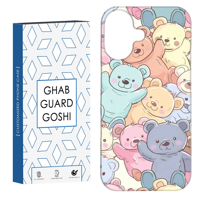 کاور قاب گارد گوشی طرح خرسی کد Dimo-905 مناسب برای گوشی اپل Iphone 16     