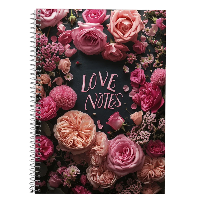 دفتر زبان 50 برگ مدوپد مدل دو خط طرح عاشقانه love کد DF14252