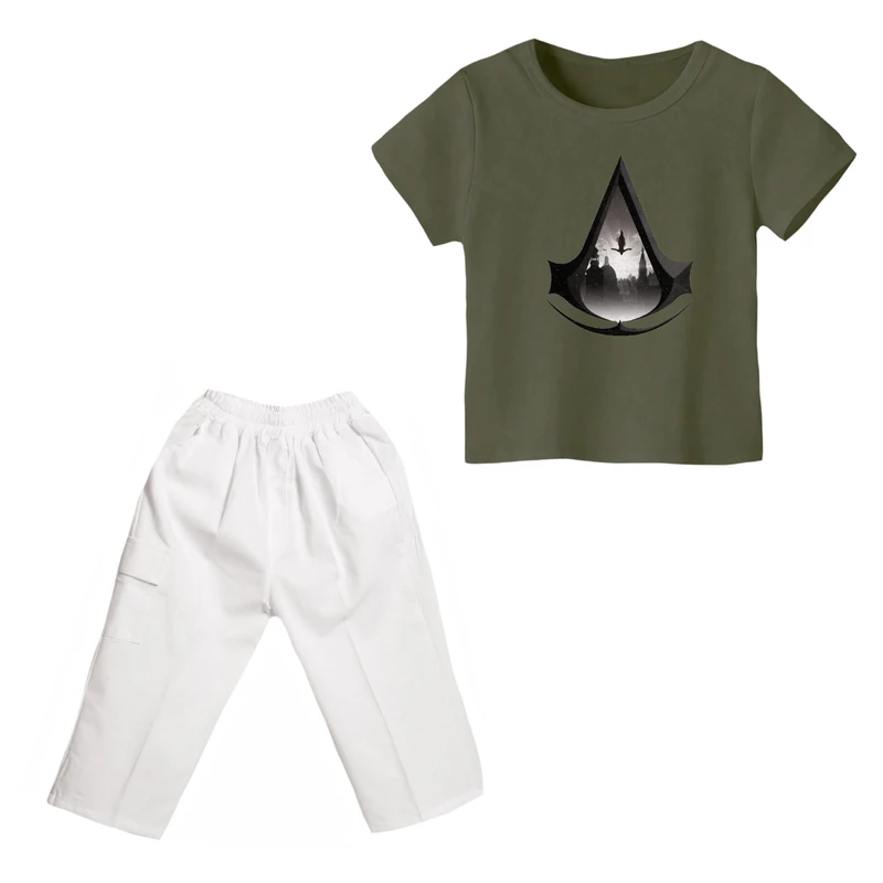 ست تی شرت و شلوارک پسرانه مدل اساسینز کرید کد 2