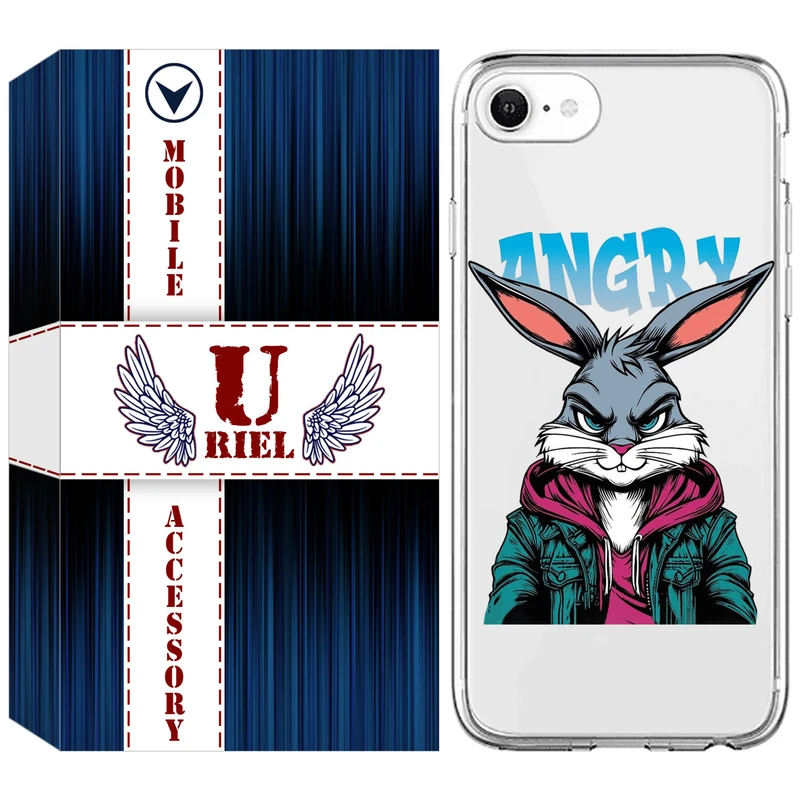 کاور یوریل مدل Clear کد 51 طرح خرگوش مناسب برای گوشی موبایل اپل iPhone 7 / 8 / SE 2020 / SE 2022