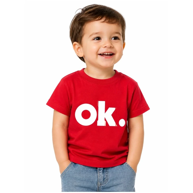 تی‌شرت آستین کوتاه پسرانه کراس مدل OK