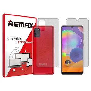 Remix matte screenprotector HyMTT model suitable for Samsung Galaxy A31 mobile phones along with the back of the phone