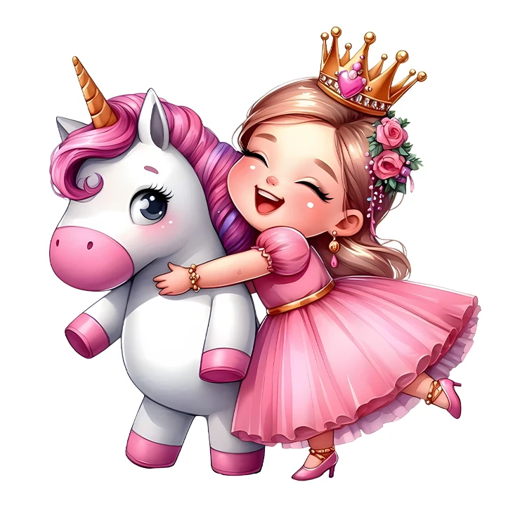 استیکر پارچه و لباس پاد آفرین مدل کارتونی تک شاخ یونیکورن کد S5853