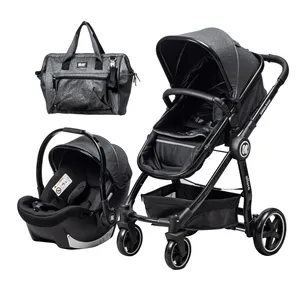 ست کالسکه و کریر کیکابو مدل Allure Black_2021 به همراه ساک لوازم