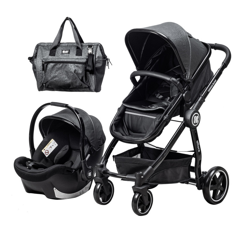 ست کالسکه و کریر کیکابو مدل Allure Black_2021 به همراه ساک لوازم