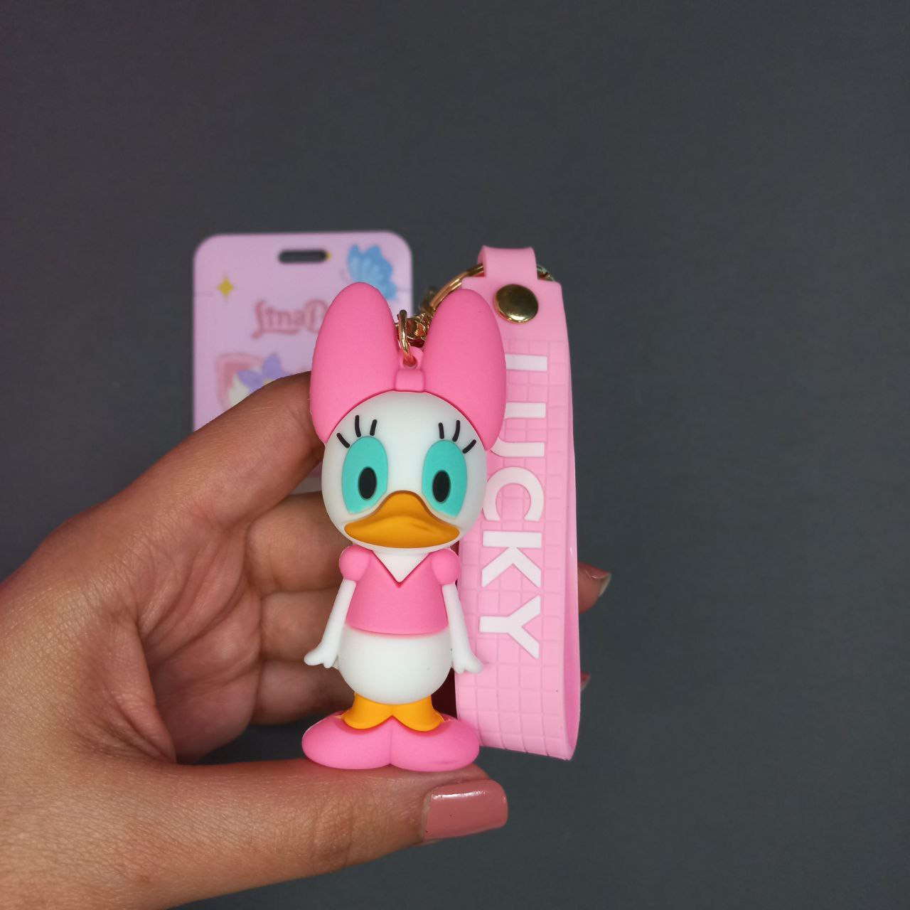 جاکلیدی دخترانه مدل اردک به همراه جاکارتی