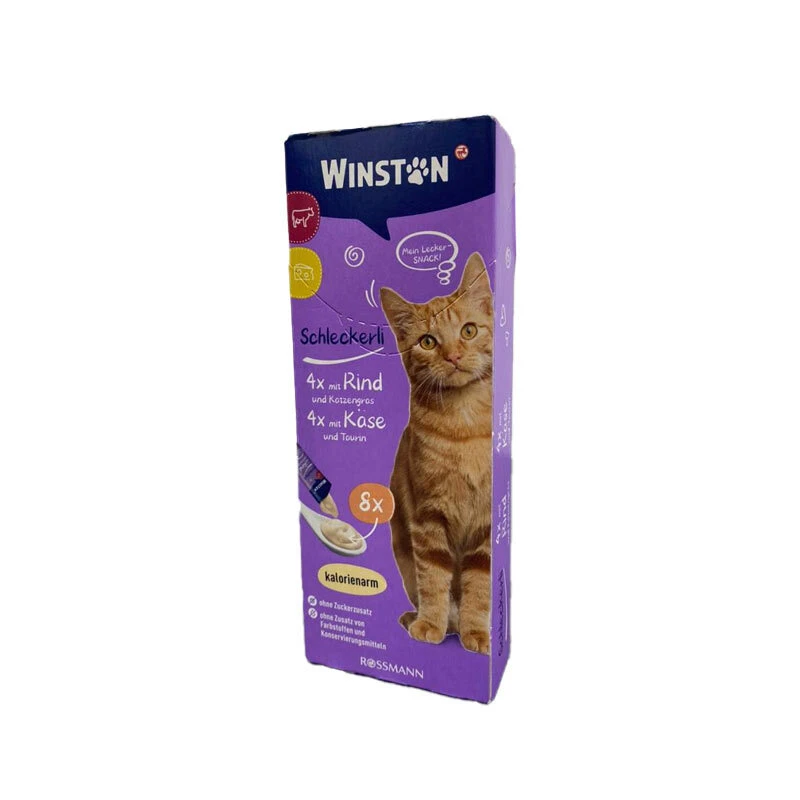بستنی گربه وینستون مدل گوشت و پنیر وزن 120 گرم مجموعه 8 عددی