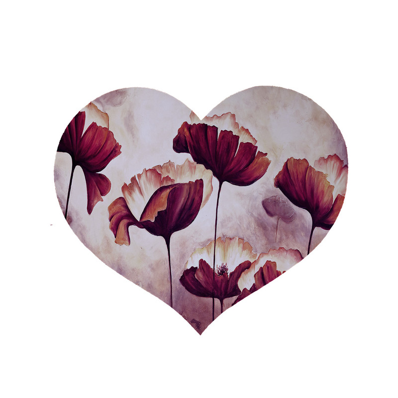 پادری مدل قلب طرح گل کد 6019 سایز 90x90 سانتی متر 