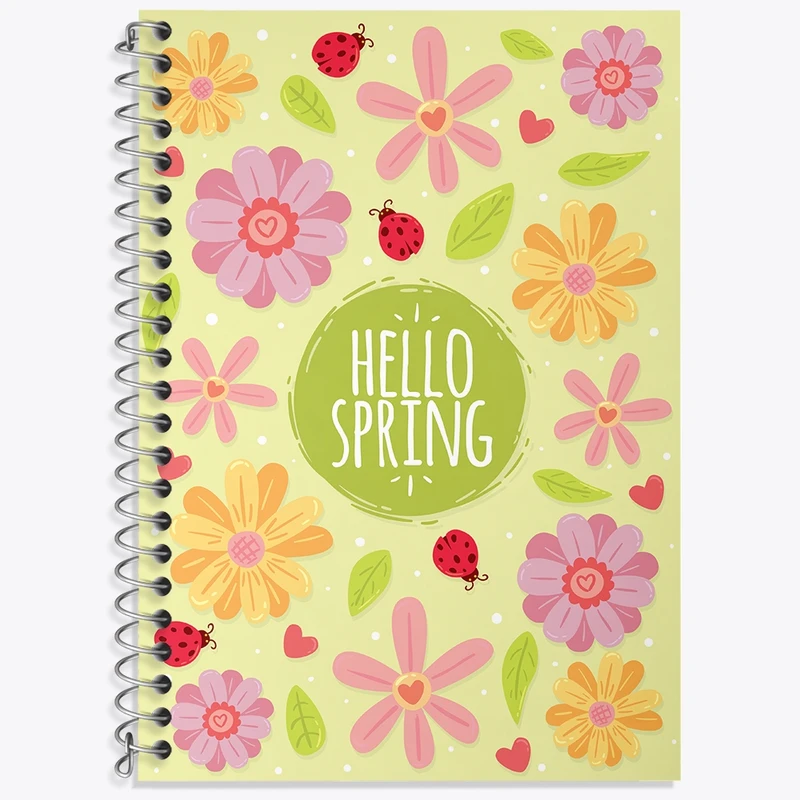 دفتر زبان 50 برگ خندالو مدل دو خط طرح بهار کد N258