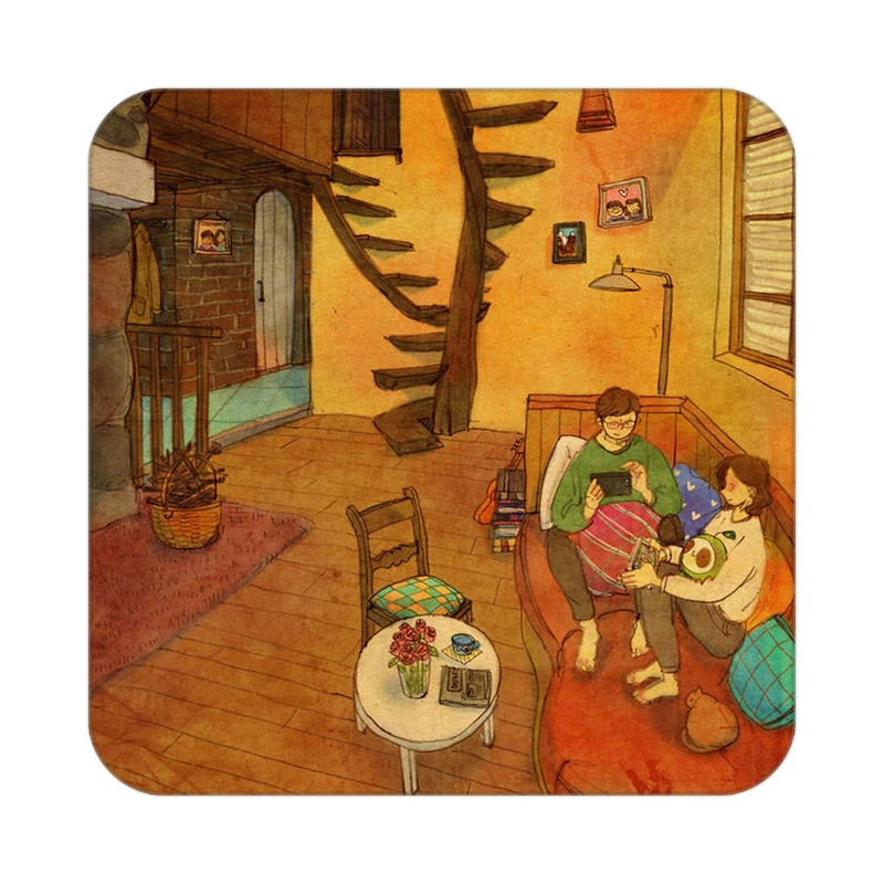 زیر لیوانی کاکتی طرح عاشقانه مدل mg10110